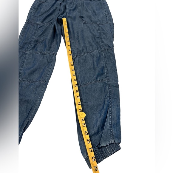 Banana Republic Denim Joggers Pants lightweight Elastic Waist with Tie Size XS - Picture 5 of 10